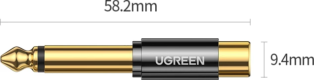 Adapter audio Ugreen AV169 80731, jack 6.35mm mashkull në RCA femër, ari