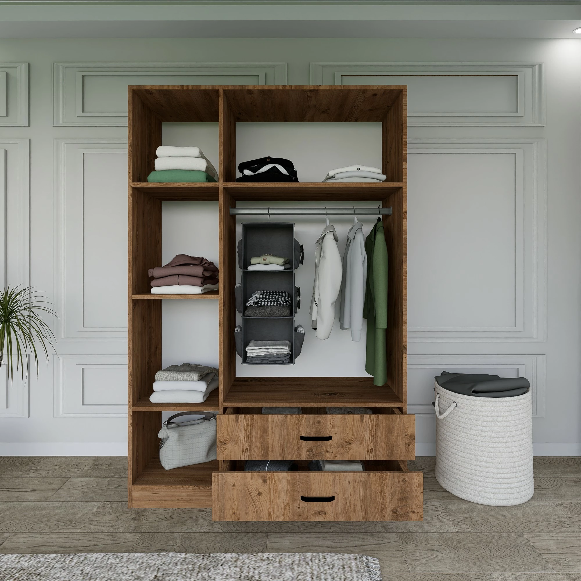 Dollap Hanah Home, Yaman 1600-027, ngjyrë arre, 120x181x45cm