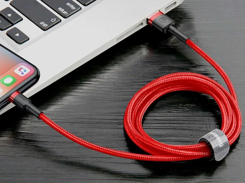 Kabllo USB-A në Lightning Baseus 31564-uniw 2 m 1.5A e thurur najloni, e kuqe