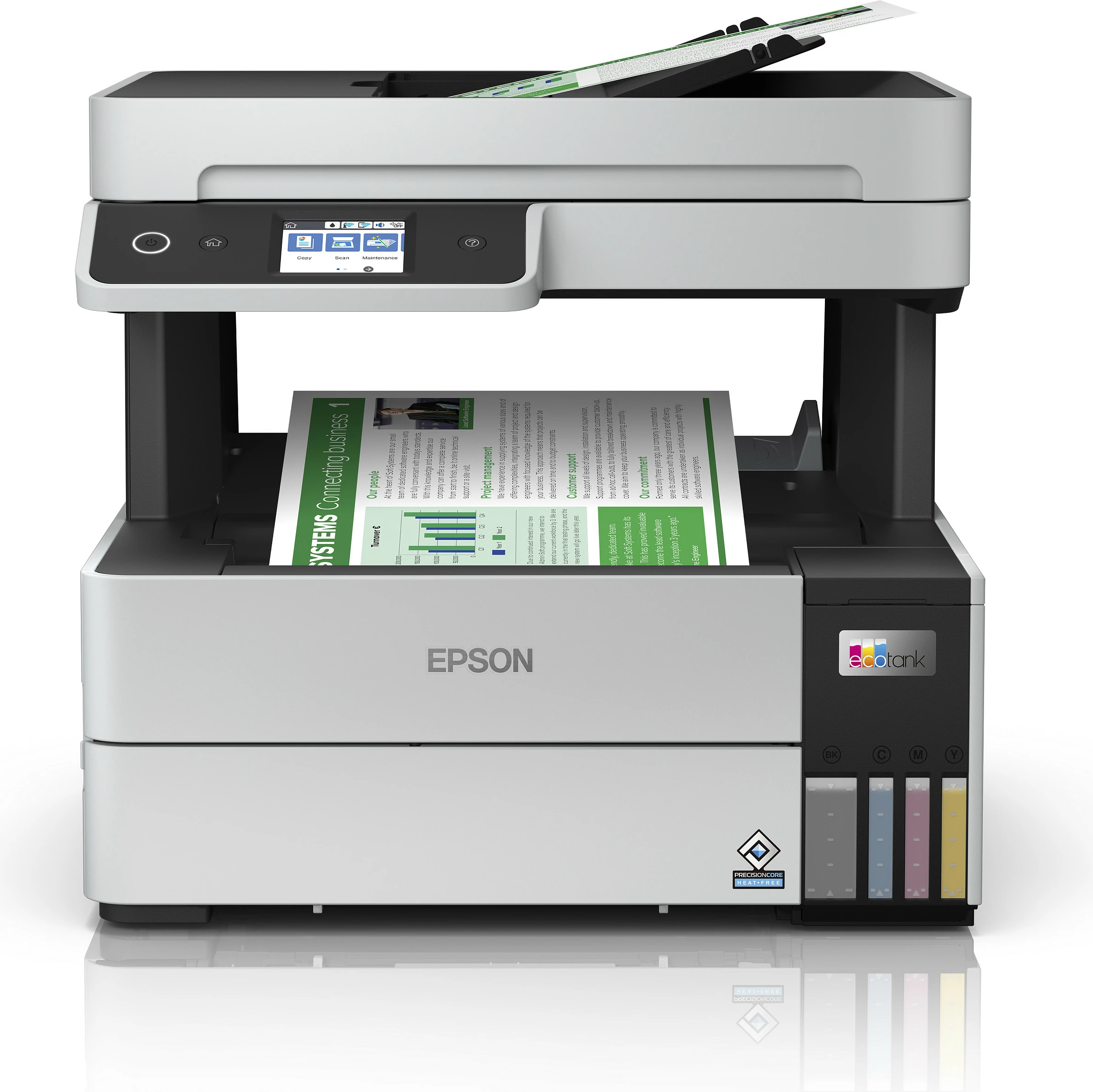 Printer Epson EcoTank ET-5150, Inkjet, A4, Wi-Fi, Touchscreen, zi/bardhë