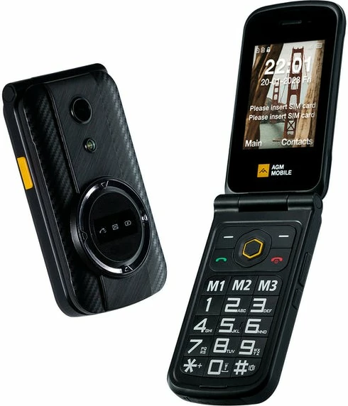 Celular AGM M8 FLIP, Flip, Dual SIM, 128 MB, 1500 mAh, Ngjyrë e zezë