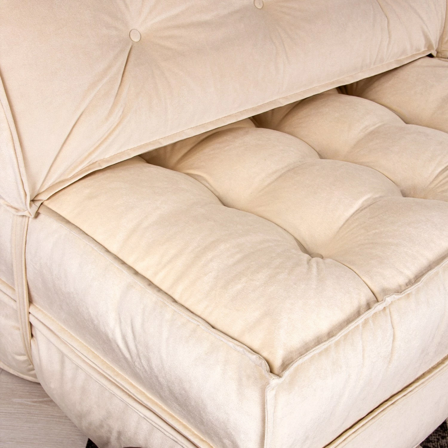 Divan-krevat 2 vendësh, Atelier del Sofa, kadife bezhë