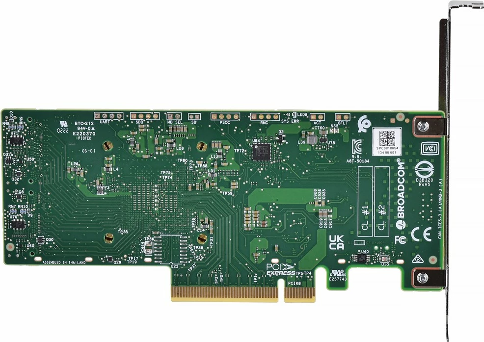 Kartë ndërfaqe Broadcom HBA 9500-16i për kompjuter, gri