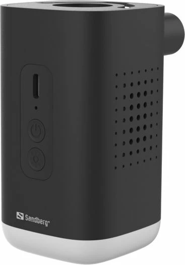 Mini pompë ajri me llampë kampingu Sandberg 420-93, bateri 1200mAh, USB-C, 4 hundëza, e zezë