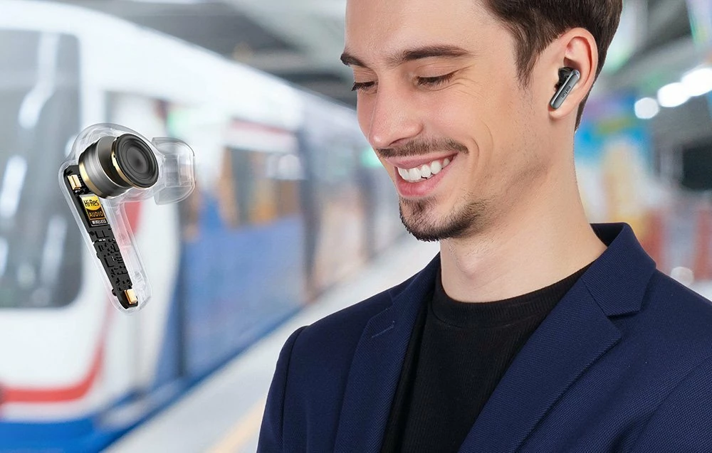 Kufje EarFun Air2 (TW210B) TWS Bluetooth 5.3, LDAC/Hi-Res, IPX7, zezë, set me kuti karikimi