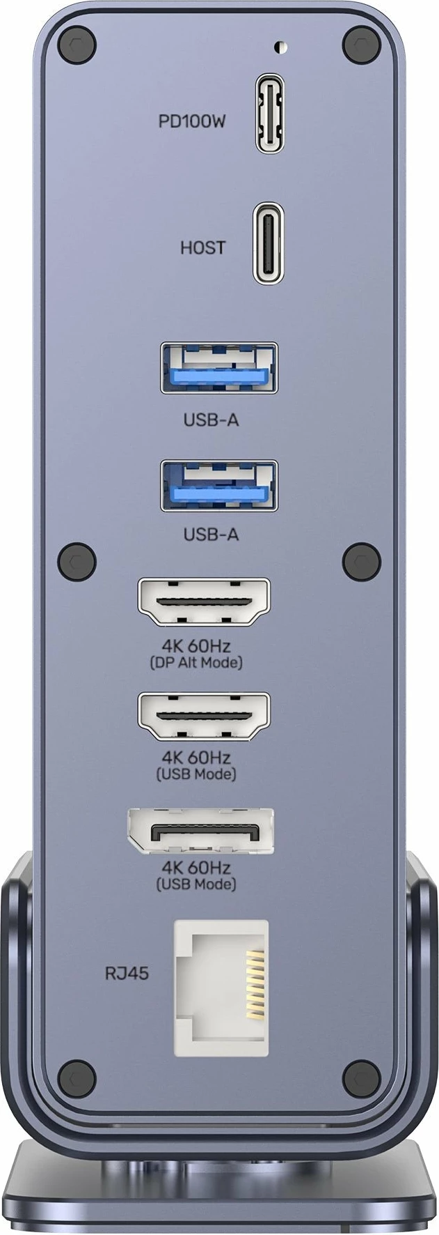 Stacion docking Unitek D1135AGY01 DisplayLink Triple 4K USB-C/Thunderbolt, 100W PD, silver