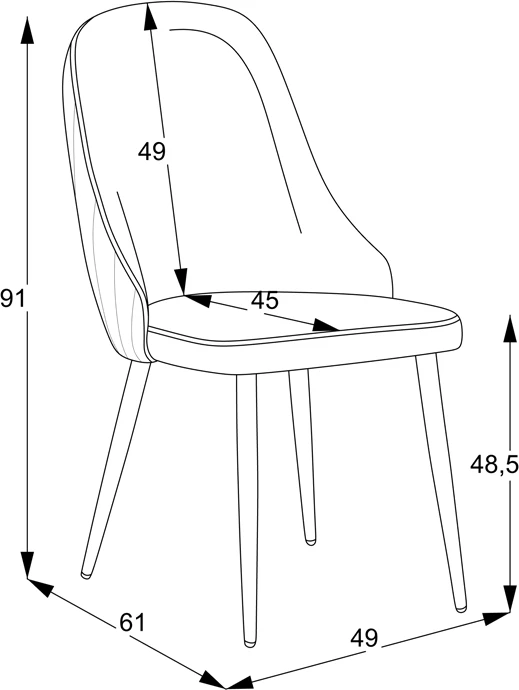 Karrige Remis, krem, këmbë metalike, 49x61x91cm