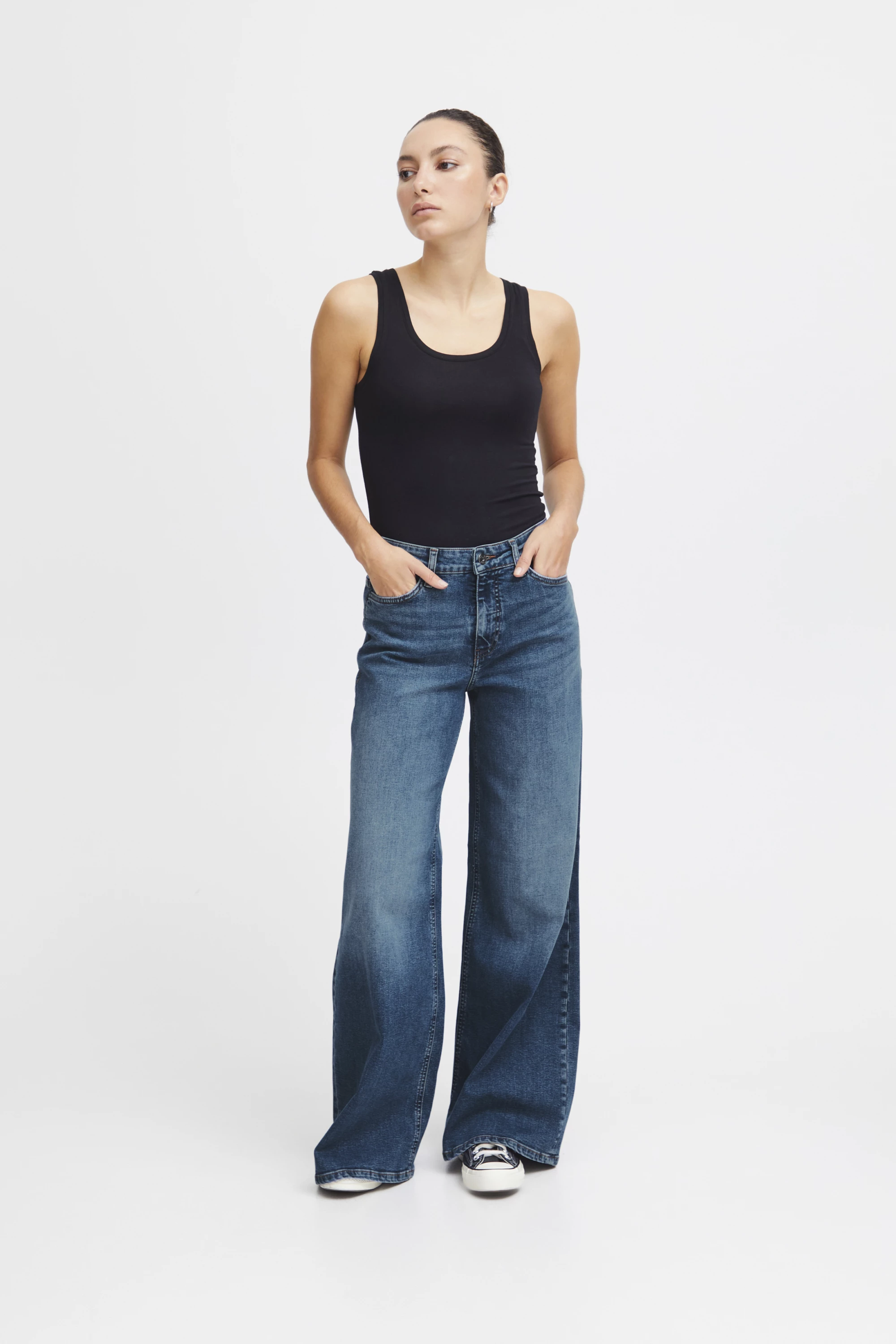 Xhinse për femra Ichi IHTWIGGY WIDE 20119022, denim [Madhësia: W28 L34]