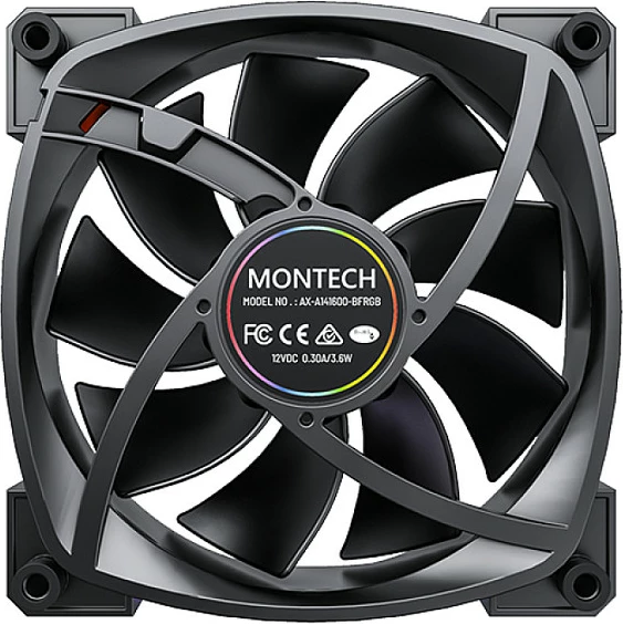 Ventilator kasë Montech AX140 PWM 140mm, ARGB, i zi