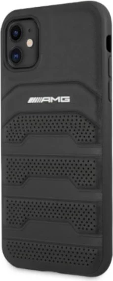 Mbështjellës Mercedes AMG Debossed Lines për iPhone 11 6.1", lëkurë, zi