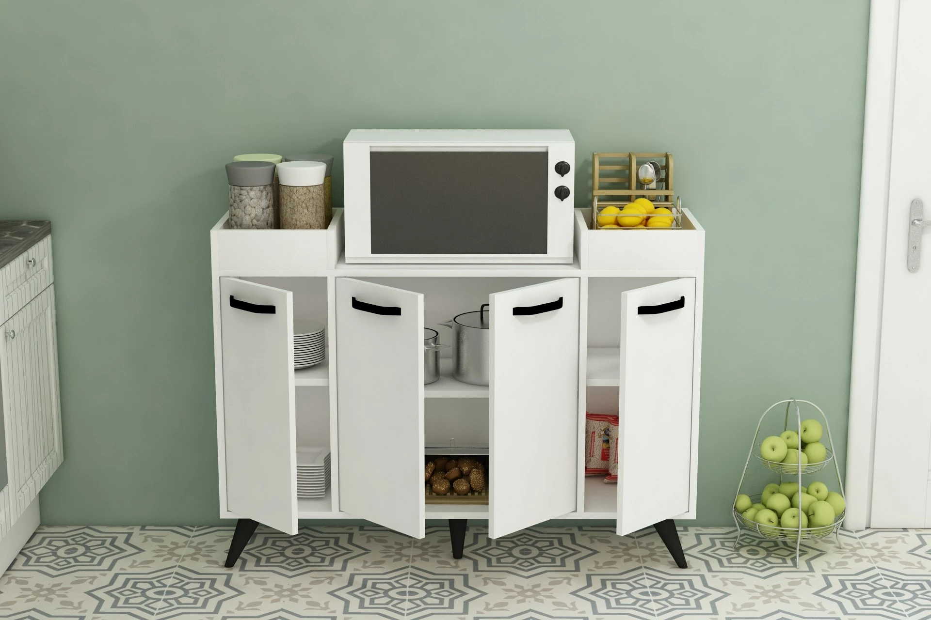 Dollap shumëpërdorimësh, ngjyrë e bardhë, Hanah Home Visar