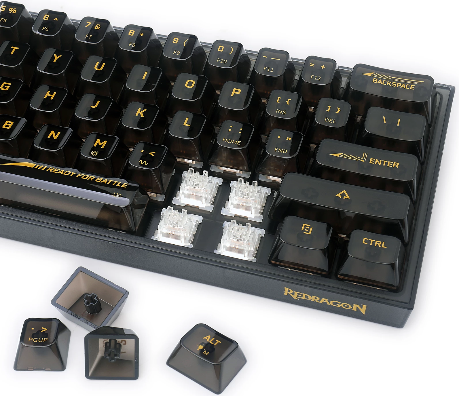 Tastierë mekanike Redragon Fizz K617CTB-RGB 60% 61 tasta USB-C RGB Blue switch, zezë transparente