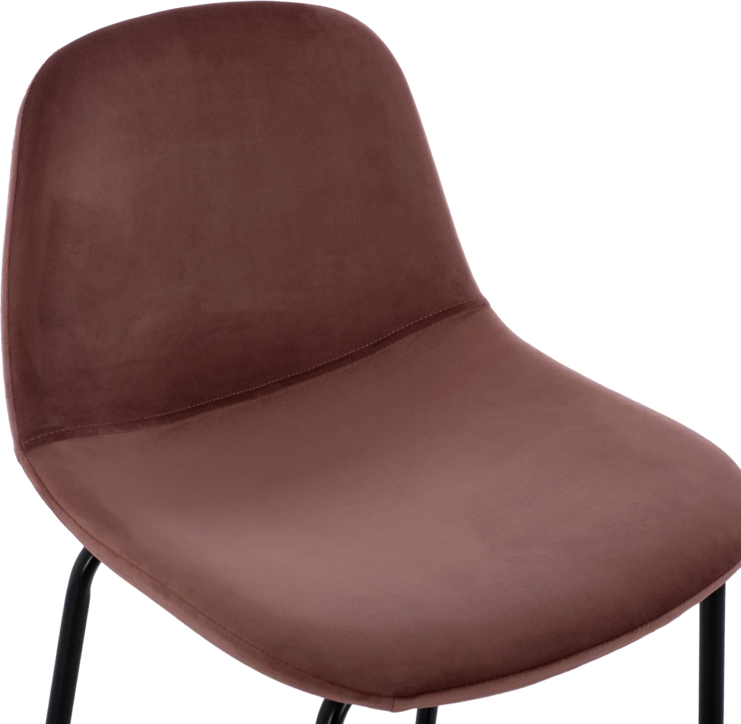 Karrige për bar Vincent, kadife ngjyrë rozë e pluhurosur dhe kornizë metali, FH8579.12, 56.5x47x106 cm, set prej 4 copash