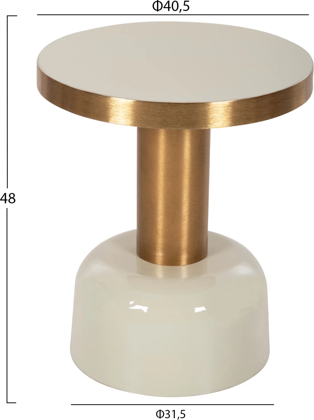 Tavolinë anësore ERODE FH4243.07 metalike në krem-ari Φ40,5x48Hcm