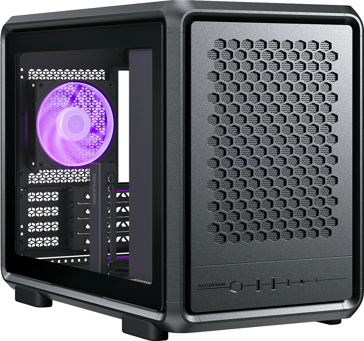 Kasë Cooler Master MasterFrame 400 Mesh, Midi Tower, USB-C, e zezë/transparent