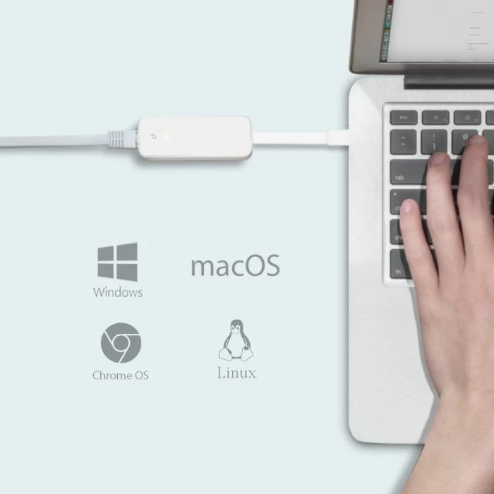 Adapter Ethernet TP-LINK UE300C Gigabit 1000 Mbps USB 3.0 USB Type-C në RJ45, bardhë