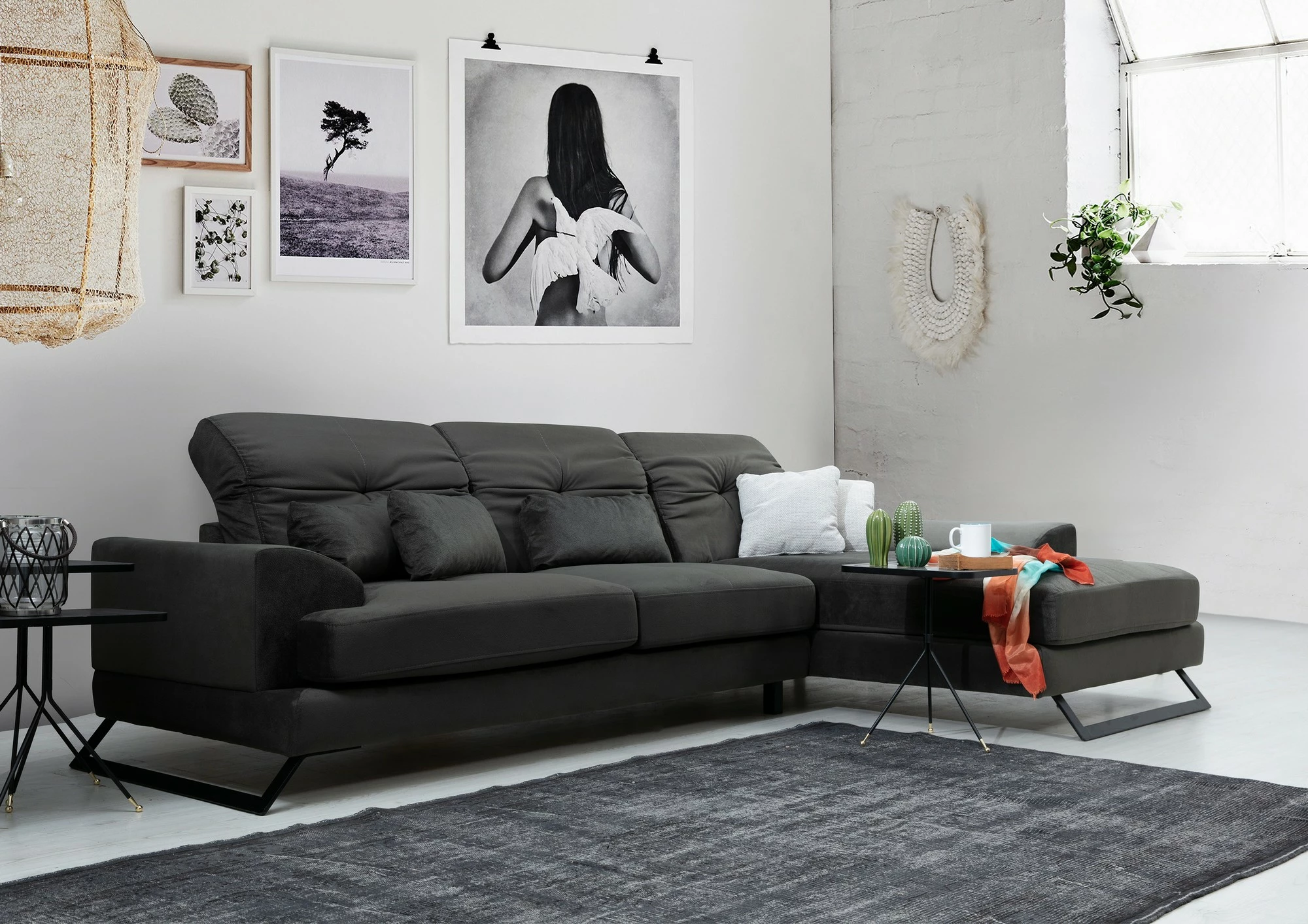 Kënd-sofë Atelier del Sofa, Frido kënd i djathtë (L3+Chl), anthracite