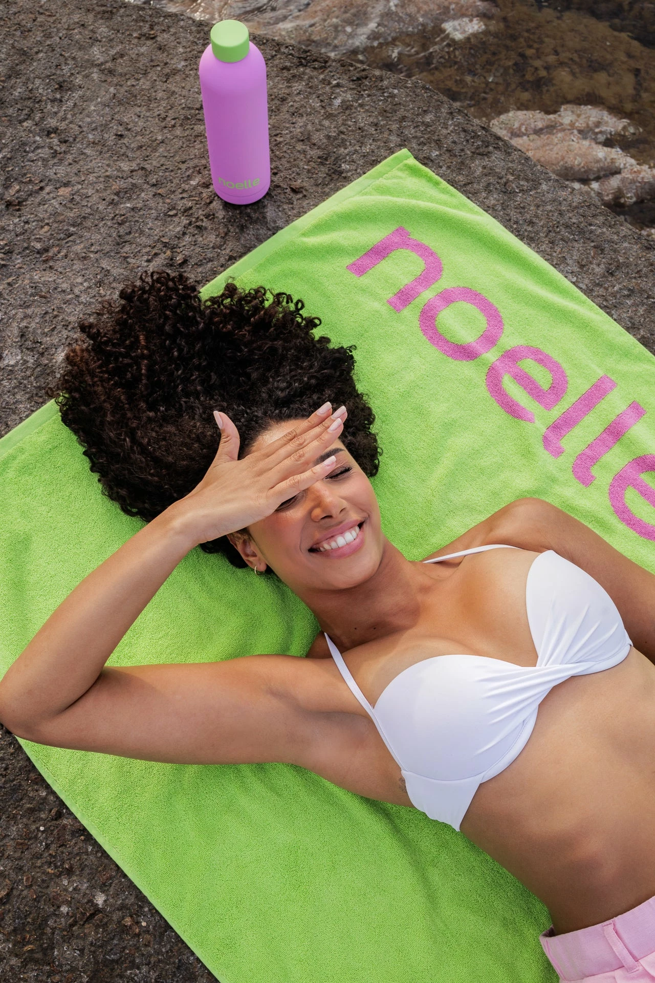 Beach Towel Pink/Lime - Peshqir plazhi