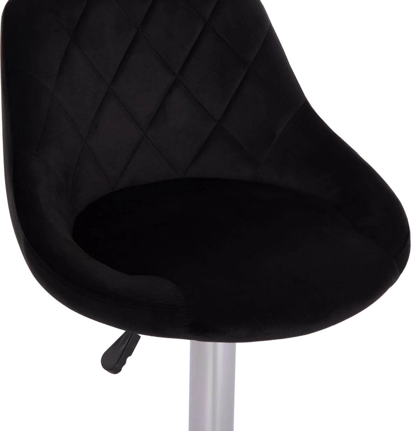 Karrige për bar ROSE, set prej 2 copësh, bazë e kromuar, sustë, kadife e zezë, 48x45x105cm