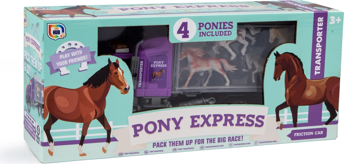 Set lodër për fëmijë Pony Express Transporter Truck Playset