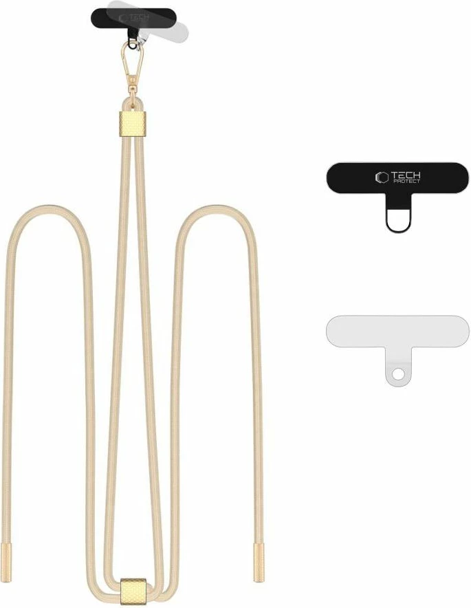 Rrip crossbody për celular Tech-Protect C2S, me adaptera, Bezhe