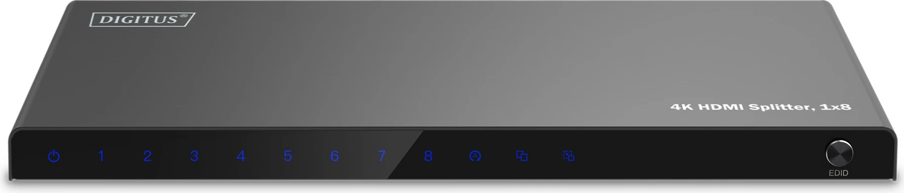 Splitter HDMI Digitus 4K, 1x8, 3840 x 2160 piksel, Metal, E zezë