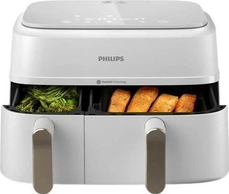 Fryer Philips Ovi Dual 3000 NA353/10, 9L, dy shporta, e bardhë/ari