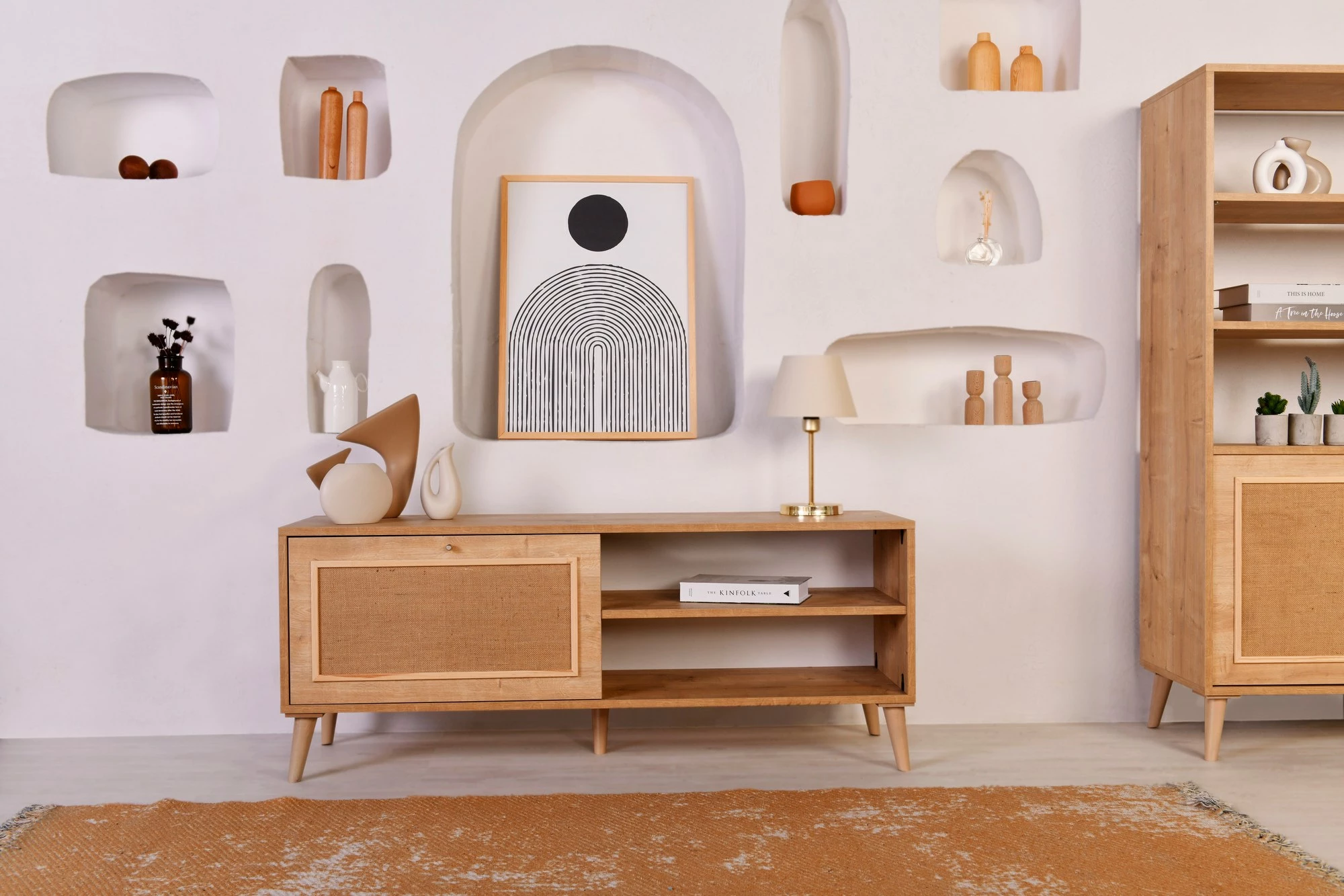 Komodë TV Hanah Home, Jüt 140, ngjyrë lisi