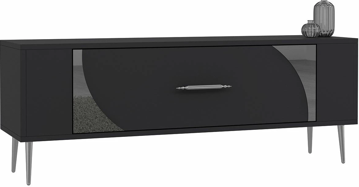 Komodë TV Skye Decor, Retrop2, antracit, argjend