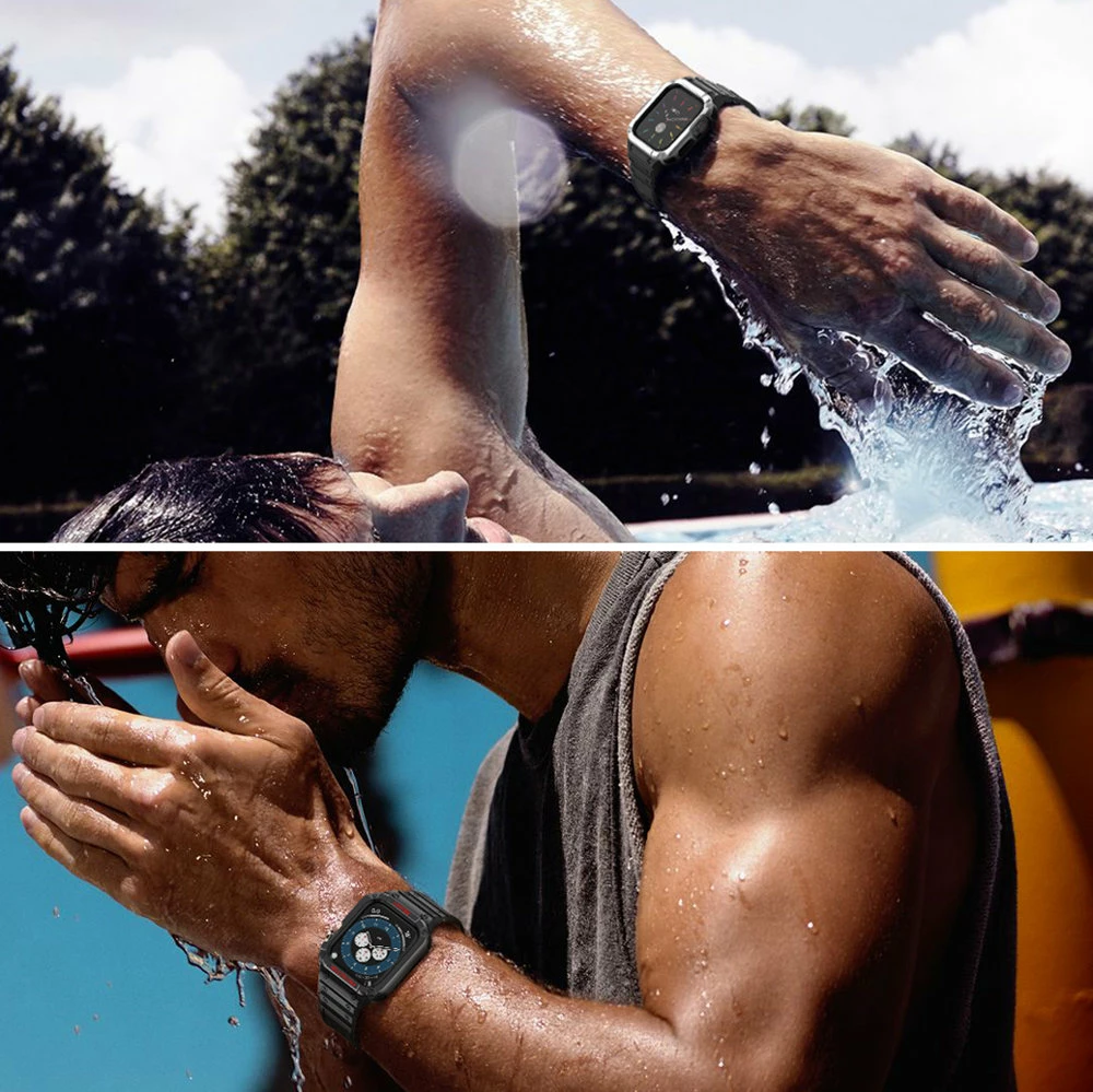 Rrip me kasë mbrojtëse për Apple Watch Hurtel Protect Strap Band, 45/44/42mm, e gjelbër