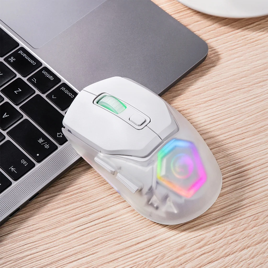 Maus gaming Marvo Fit Pro G1, wireless, RGB, 19000 DPI, i bardhë