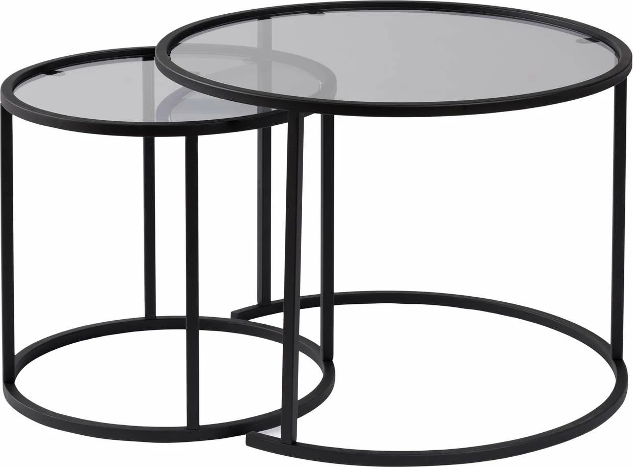 Set tavolinash kafeje Nordure, Aurum, 60, 42, e zezë, gri
