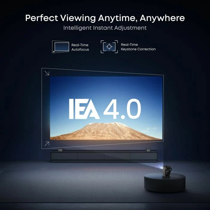 Projektor portativ smart ANKER Nebula P1, Full HD 1080p 650 ANSI, Google TV, deri 180\", me 2 altoparlantë wireless 20W, gri e errët, set me altoparlantë të shkëputshëm