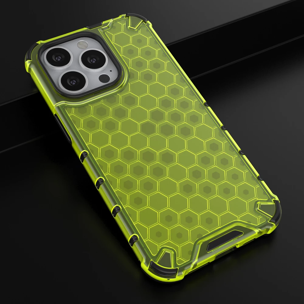 Mbështjellës Hurtel Honeycomb për iPhone 13 Pro, Jeshil