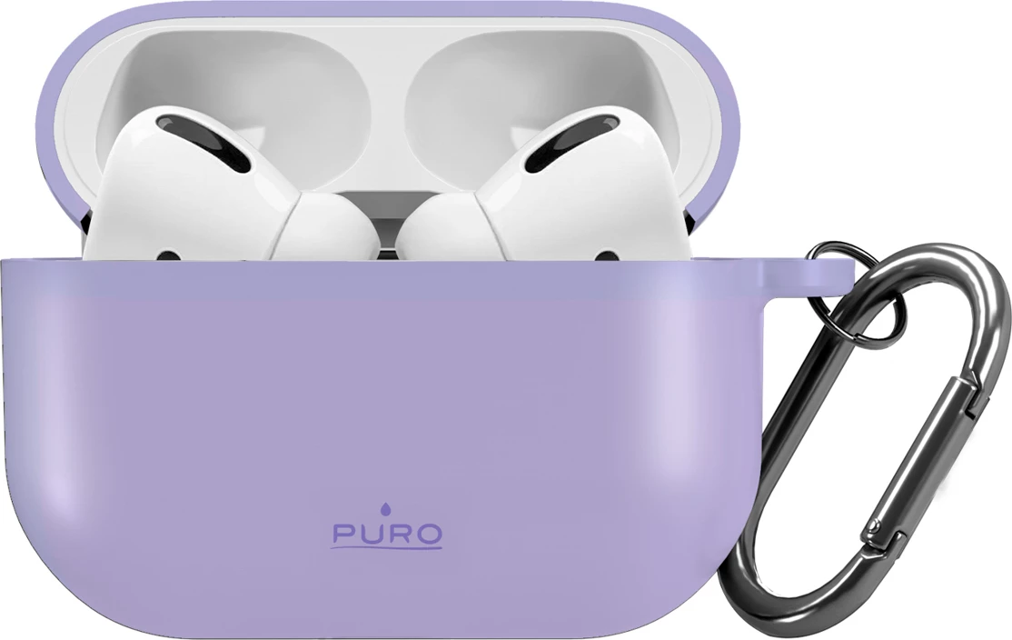Mbështjellës silikoni Puro Icon për AirPods Pro 3, me karabinë, vjollcë