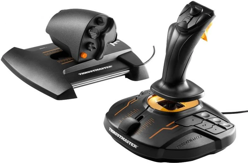 Joystick HOTAS Thrustmaster T.16000M FCS për PC, me throttle TWCS, e zezë/portokalli, set 2-pjesësh