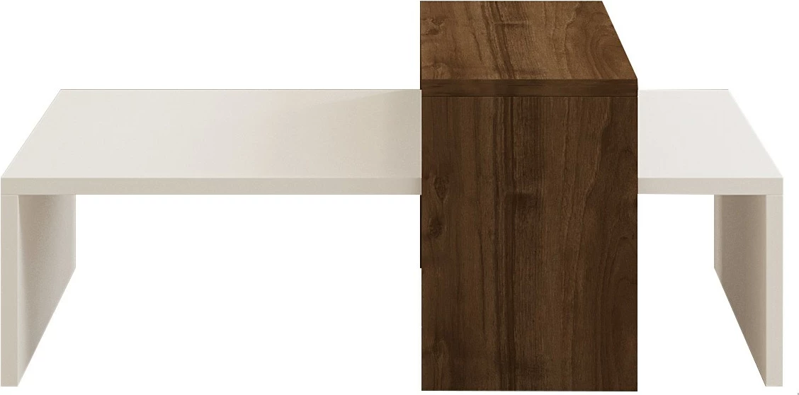 Tavolinë kafeje Hanah Home, Glow, e bardhë dhe arre