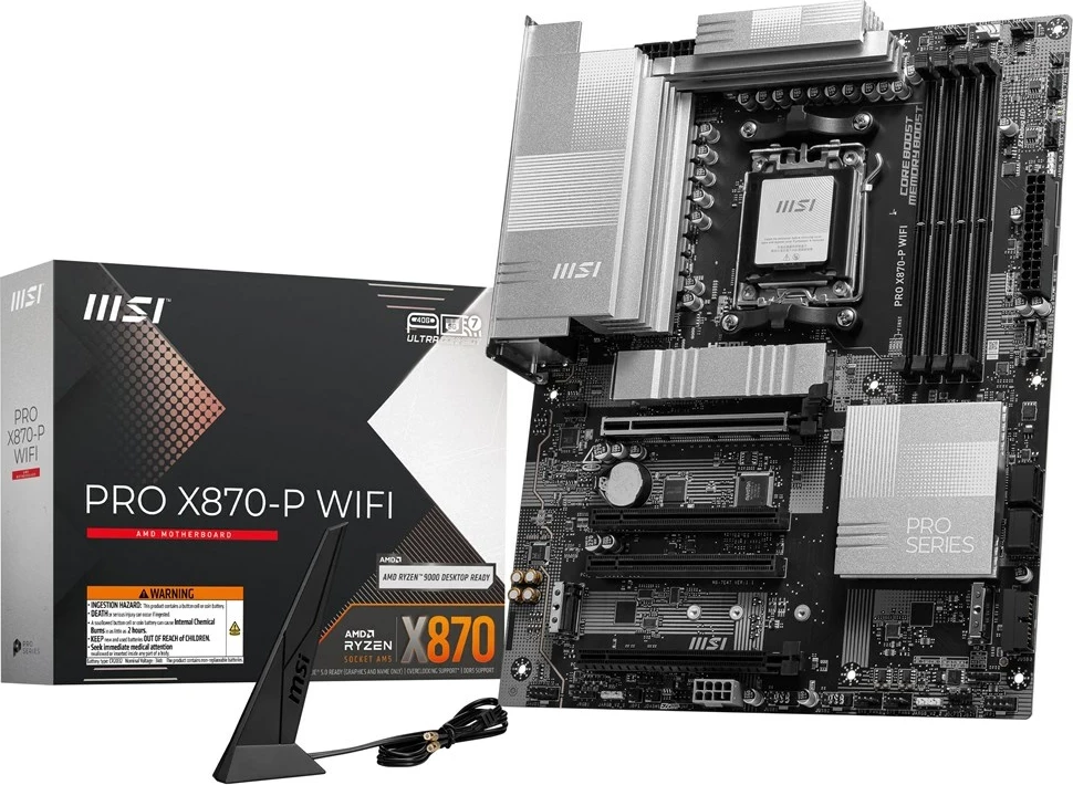 Pllakë amë MSI PRO X870-P WIFI, Socket AM5, ATX, E zezë
