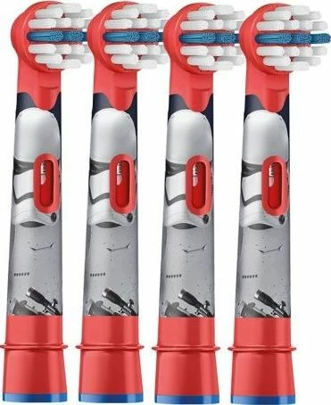 Kokë zëvendësuese për furçë dhëmbësh elektrike Oral-B Stages Power Star Wars EB10-4, 4 copë, kuqe