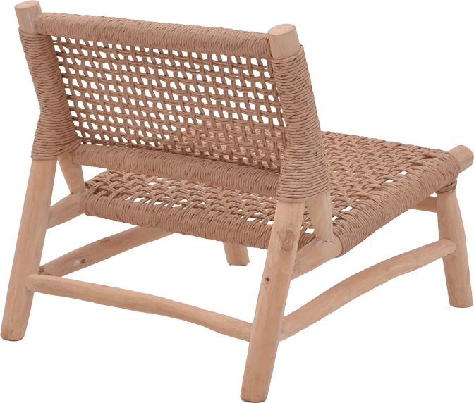 Karrige Wanderlene, ngjyrë natyrale, dru teak dhe litar, 67x79x68cm