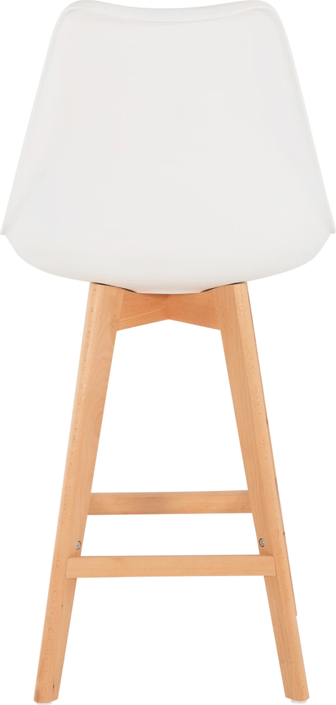 Karrige për bar VEGAS FH8000.21, lartësi mesatare, polipropilenë e bardhë, dru ahu natyral, 47x58x103H cm, set prej 4 copash