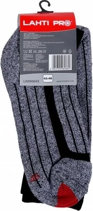 Çorape termo Lahti Pro L3090643 43-46 gri-kuqe 1 palë