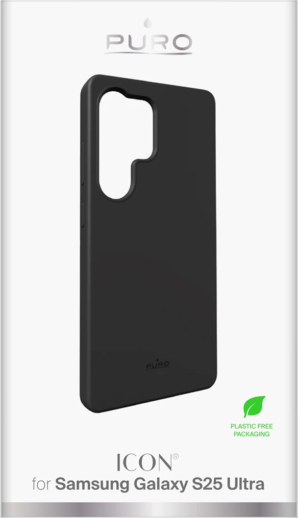 Mbështjellës Puro Icon për Samsung Galaxy S25 Ultra, silikon, i zi