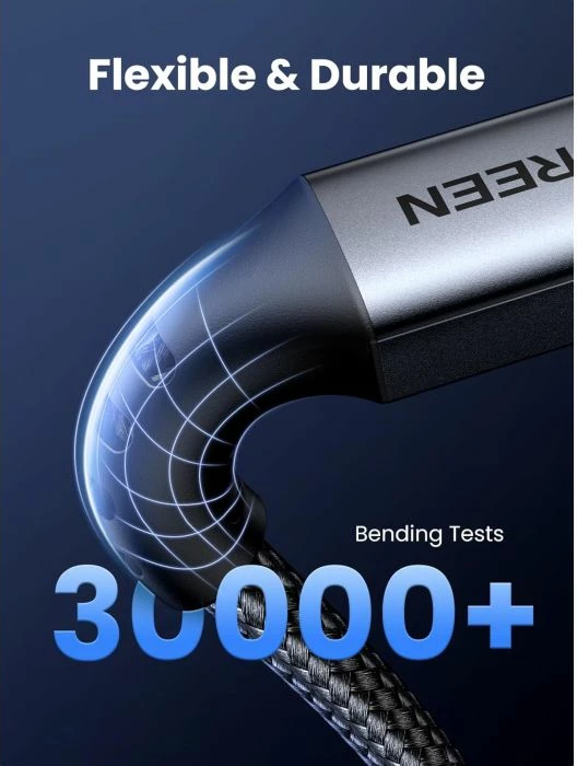 Kabllo karikimi USB-C në USB-C UGREEN 15373, 60W, 1m, 480Mbps, e zezë/gri