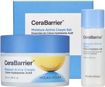 Set krem fytyre dhe tonik për femra HOLIKA HOLIKA CeraBarrier Moisture Active Cream Special Edition, 50ml + 30ml