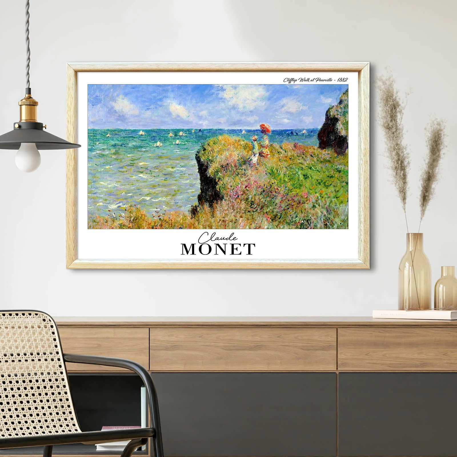 Pikturë dekorative me kornizë, Wallity, shumëngjyrëshe, 4262AHSMONET-004, 42x62cm