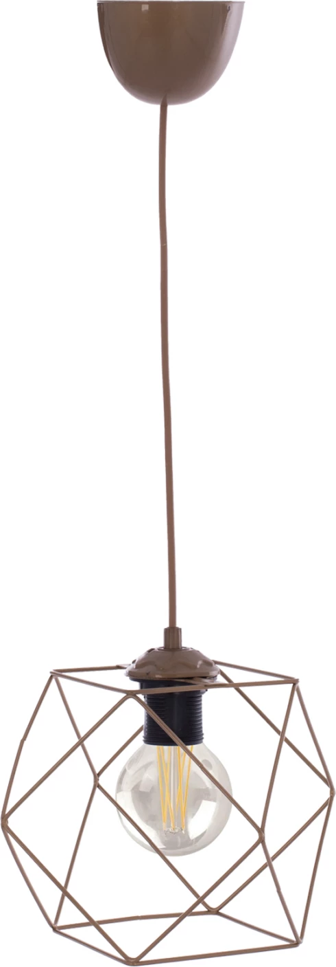 Llambë tavani varëse, ngjyrë ari, një llambë, kafaz metalik poligon