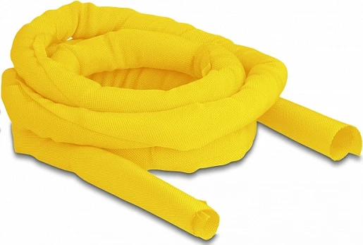 Mëngë e endur për kabllo DeLOCK, vetë-mbyllëse, 2 m x 25 mm, rezistente nxehtësie, e verdhë