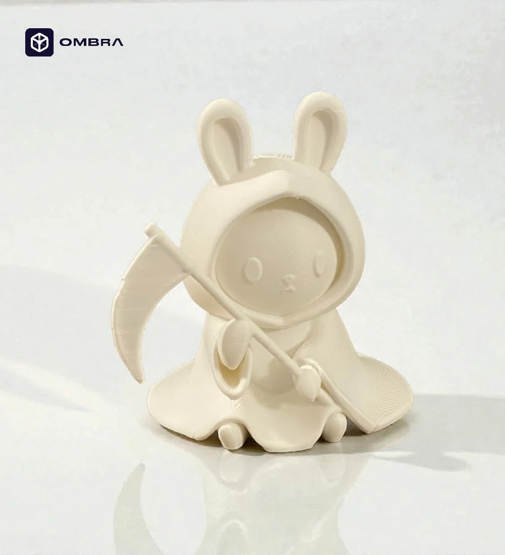 Figurë Dekorative për Halloween (Chibi Rabbit Grim Reaper) - e bardhë