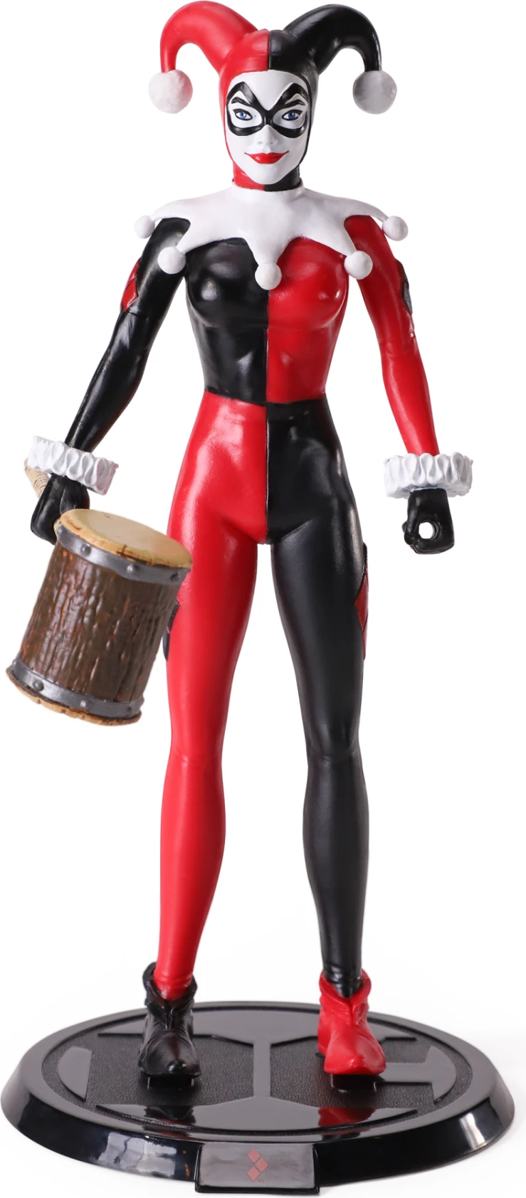 Figurinë fleksibile NOBLE COLLECTION Bendyfigs DC Suicide Squad (Comic) Harley Quinn Jester 19 cm, me çekan